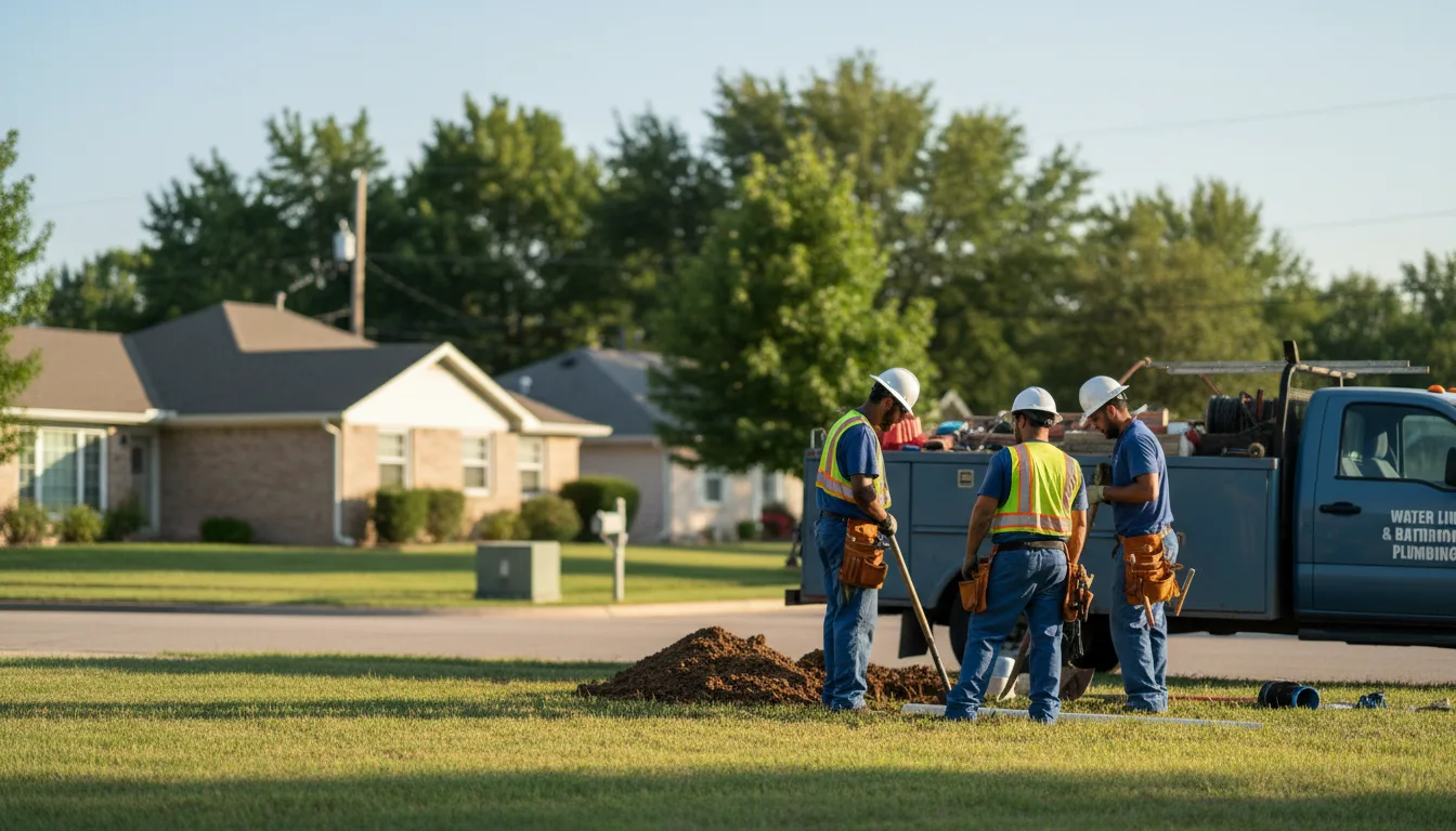 Residential water line and bathroom plumbing service in Pauls Valley, OK